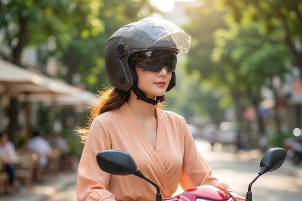 mũ bảo hiểm 3/4 có kính cho nữ tốt nhất hiện nay