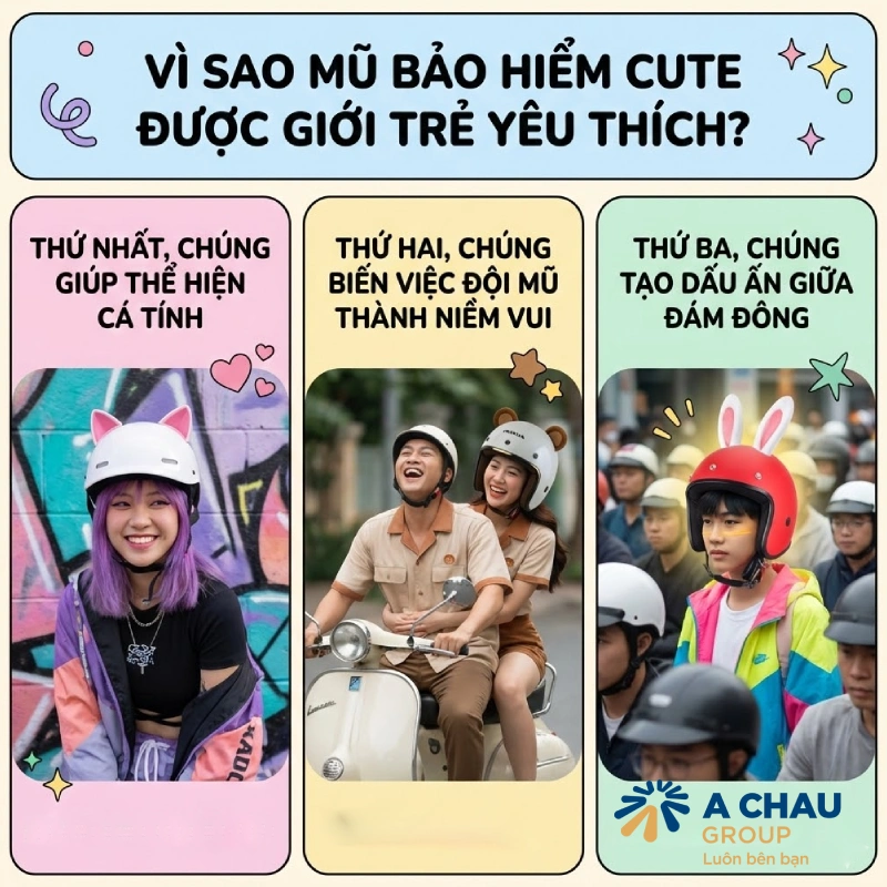Vì sao mũ bảo hiểm cute được giới trẻ yêu thích?