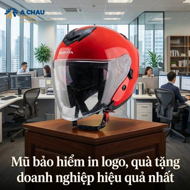 5 món quà tặng doanh nghiệp in logo thịnh hành 2026 3 Mũ bảo hiểm in logo, quà tặng doanh nghiệp hiệu quả nhất