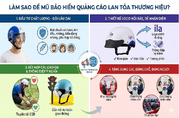 Làm sao để mũ bảo hiểm quảng cáo lan tỏa thương hiệu?