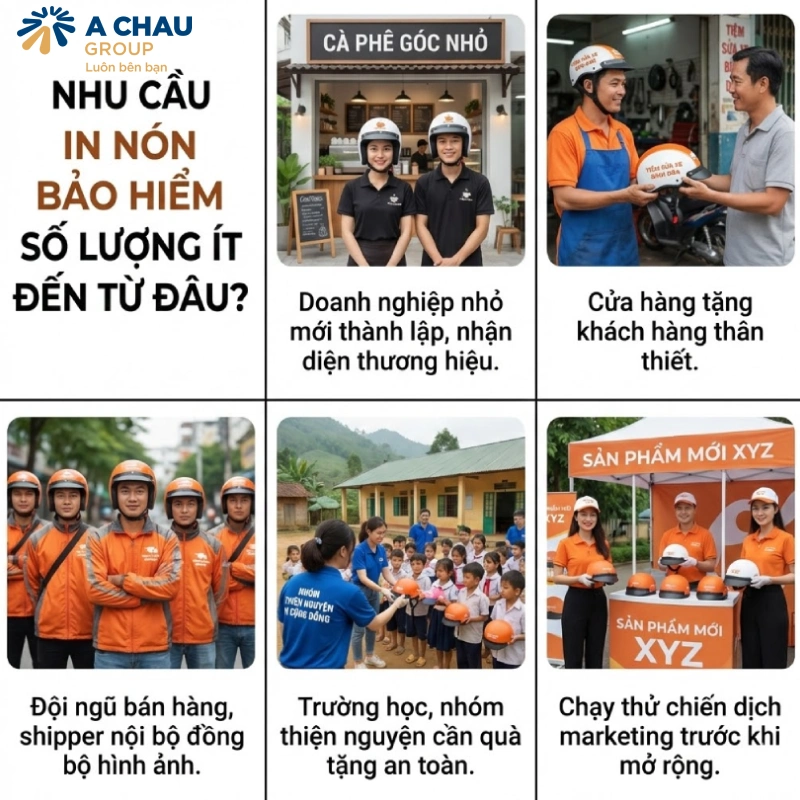 Nhu cầu in nón bảo hiểm số lượng ít đến từ đâu?