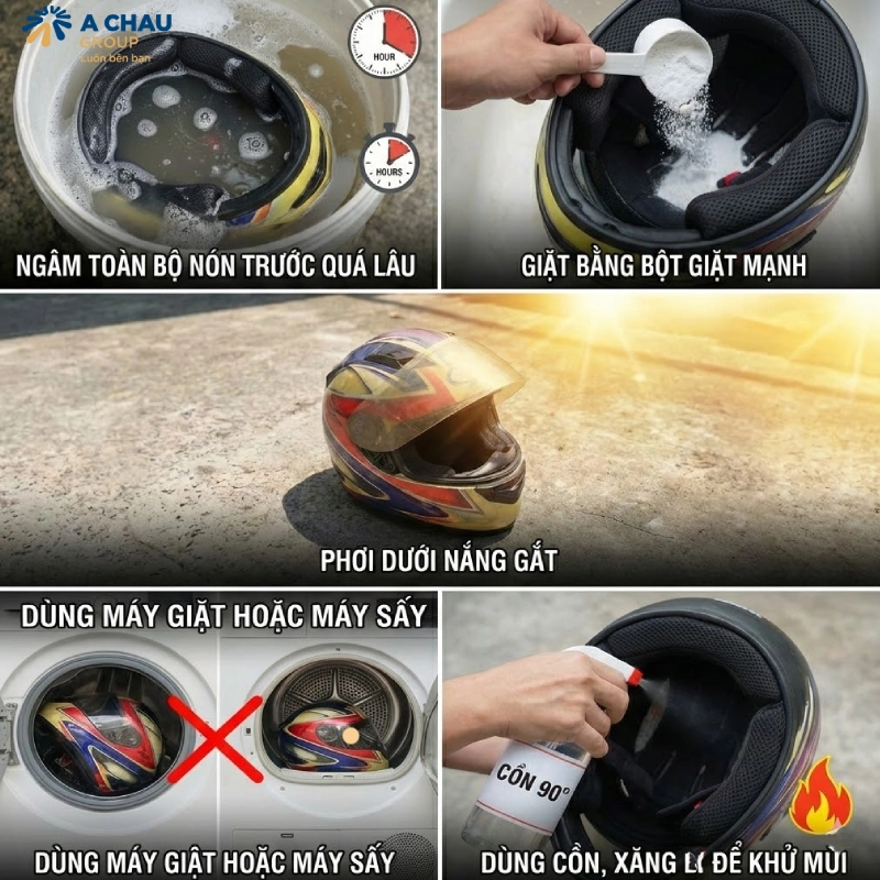 Những sai lầm khi giặt nón bảo hiểm