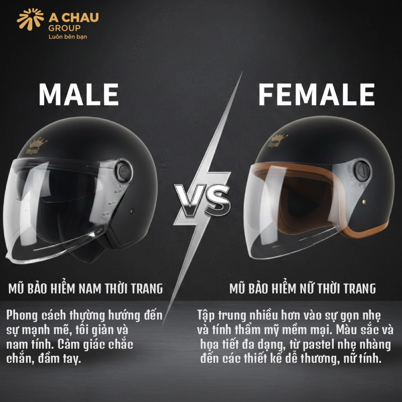 Mũ bảo hiểm thời trang nam và mũ bảo hiểm thời trang nữ khác nhau như thế nào?