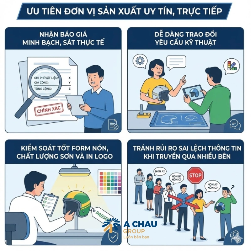 Ưu tiên đơn vị sản xuất uy tín, trực tiếp