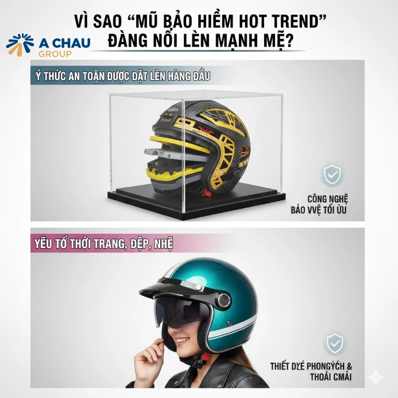 Vì sao “mũ bảo hiểm hot trend” đang nổi lên mạnh mẽ?