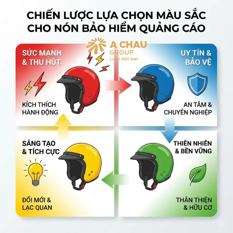 Chiến lược lựa chọn màu sắc cho nón bảo hiểm quảng cáo