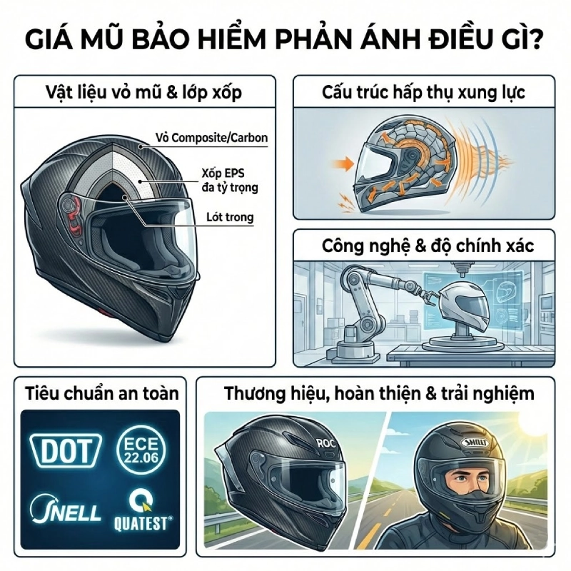 Giá mũ bảo hiểm phản ánh điều gì?