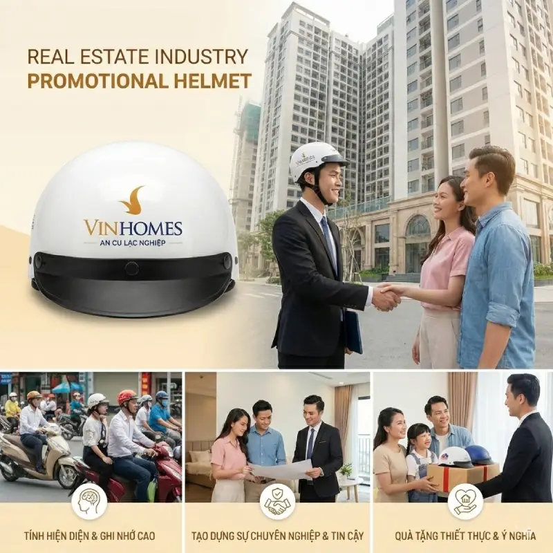 Những ngành nghề phù hợp nhất với mũ bảo hiểm quảng cáo 3 Ngành nghề phù hợp nhất với mũ bảo hiểm quảng cáo có ngành bất động sản