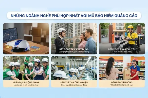 Những ngành nghề phù hợp nhất với mũ bảo hiểm quảng cáo