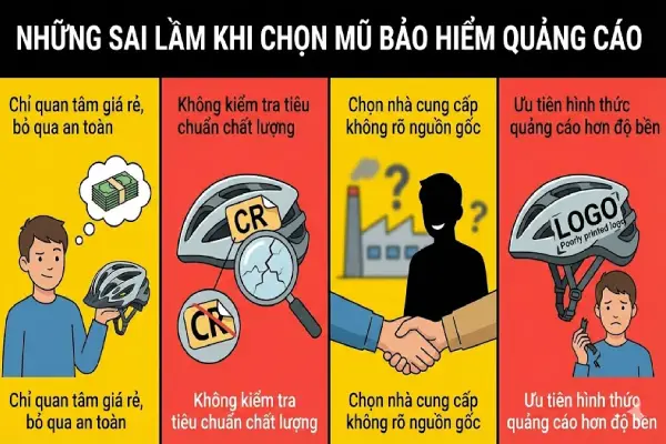 Những sai lầm khi chọn mũ bảo hiểm quảng cáo và cách tránh
