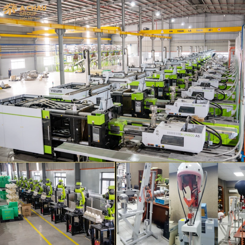 Sản xuất nón bảo hiểm quảng cáo tại Á Châu có máy móc hiện đại