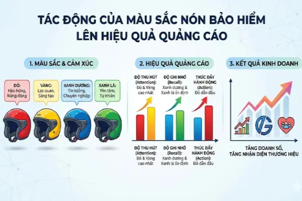 màu sắc nón bảo hiểm lên hiệu quả quảng cáo