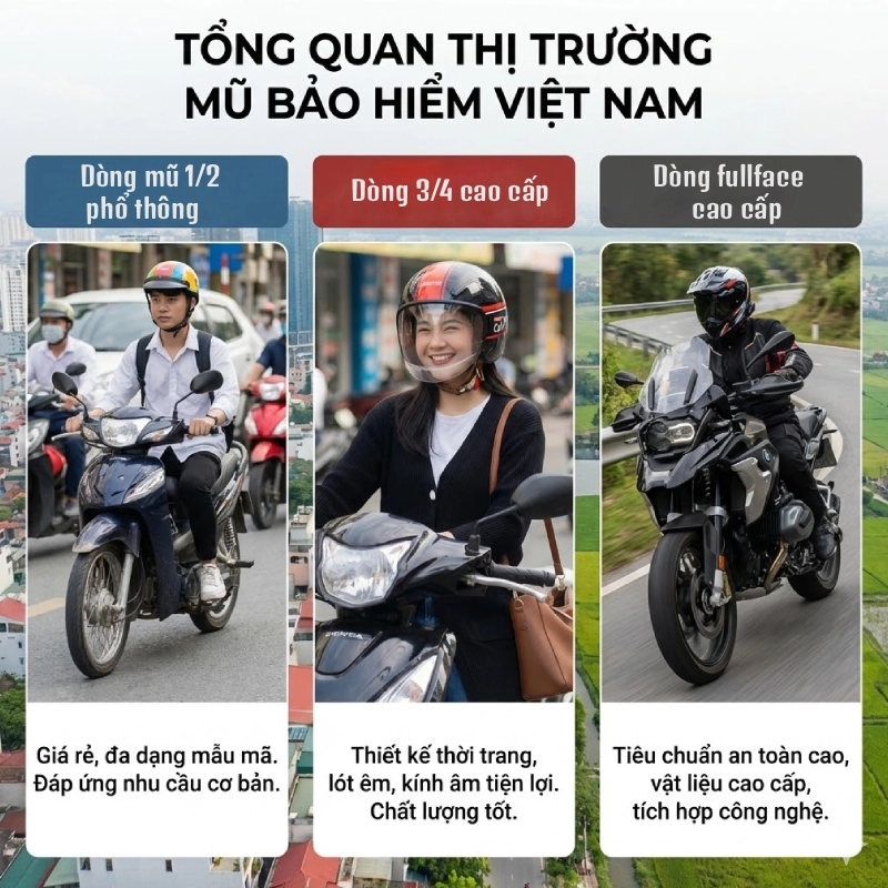 Tổng quan thị trường mũ bảo hiểm tại Việt Nam hiện nay