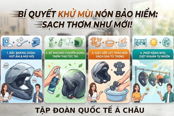 cách khử mùi nón bảo hiểm hiệu qủa tại nhà