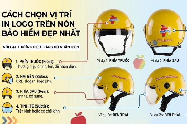 Cách chọn vị trí in logo trên nón bảo hiểm đẹp nhất
