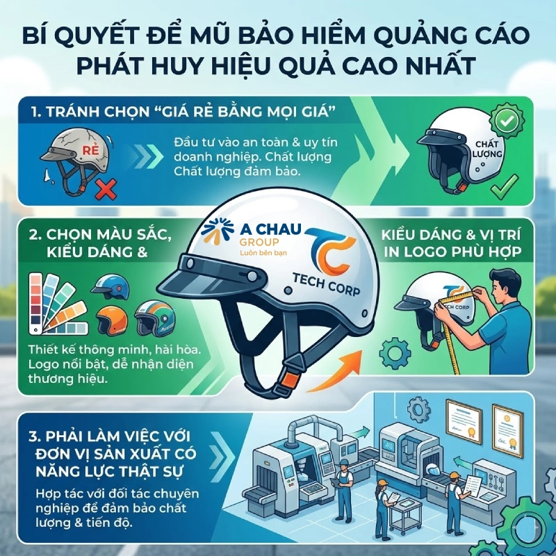 Muốn nón bảo hiểm quảng cáo nửa đầu phát huy hiệu quả, doanh nghiệp cần lưu ý gì?