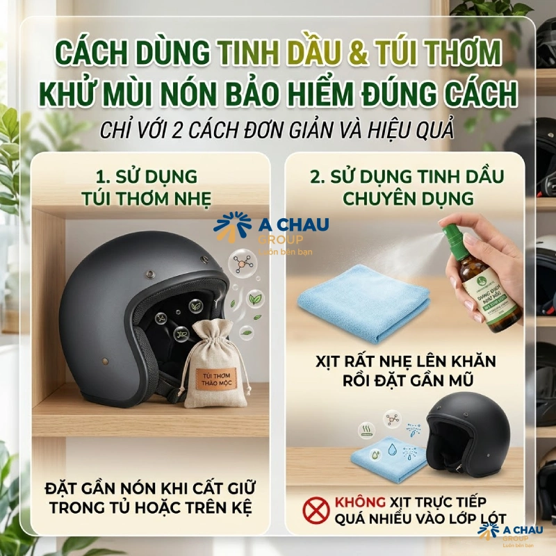 Hướng dẫn 9 cách khử mùi nón bảo hiểm hiệu quả tại nhà 11 Sử dụng tinh dầu hoặc túi thơm là phương pháp khử mùi mũ bảo hiểm hiệu quả