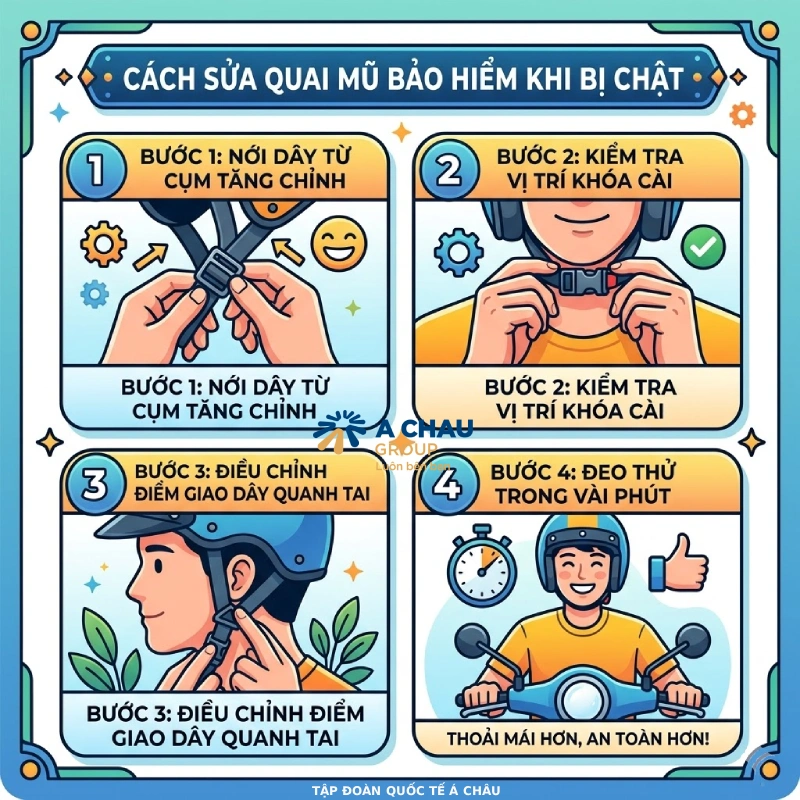 Cách sửa quai mũ bảo hiểm bị chật