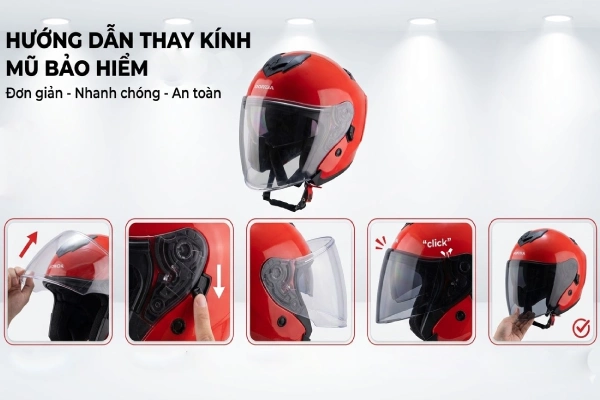 Hướng dẫn cách thay kính mũ bảo hiểm