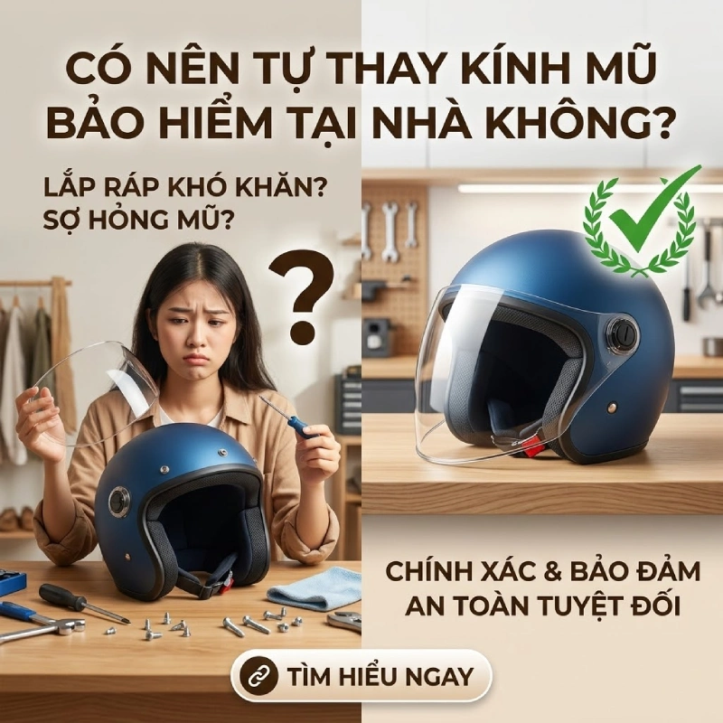 Có nên tự thay kính mũ bảo hiểm tại nhà không?