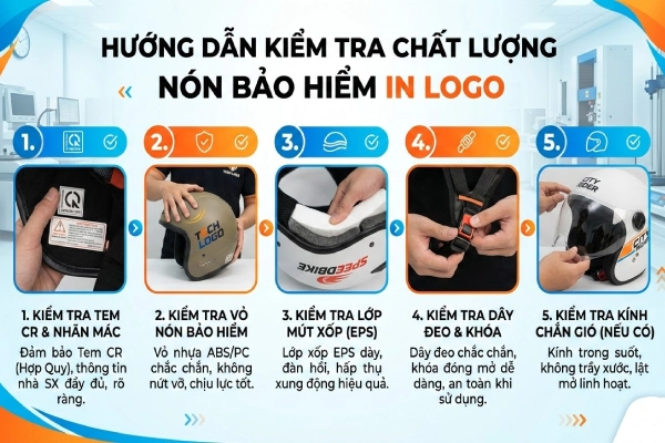 Làm sao để kiểm tra chất lượng nón bảo hiểm in logo?