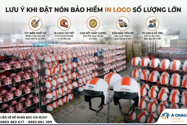 9 lưu ý khi đặt nón bảo hiểm in logo số lượng lớn