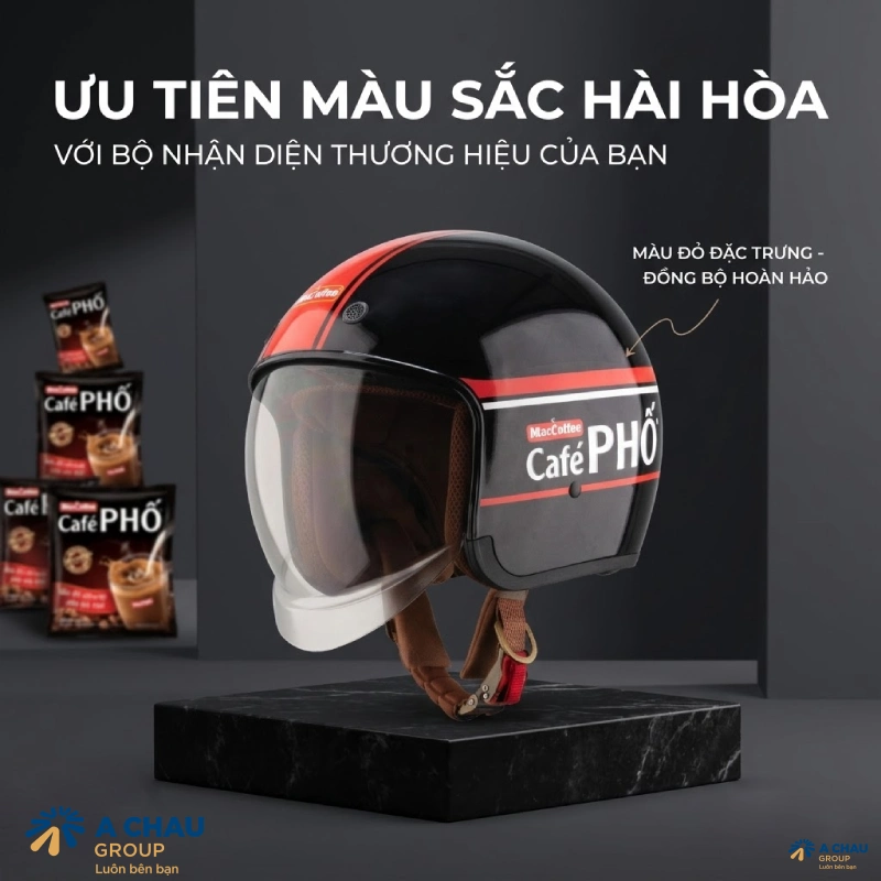 Cách chọn nón bảo hiểm in logo đẹp Ưu tiên màu sắc hài hòa với bộ nhận diện thương hiệu