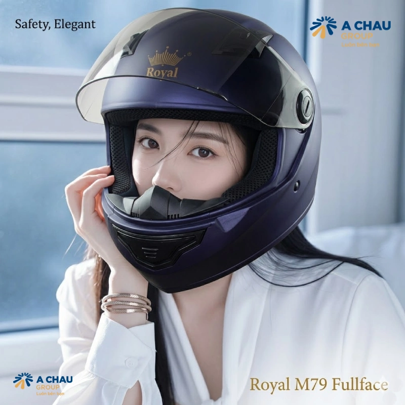 Nón bảo hiểm có cằm cho nữ fullface 1 kính Royal M79