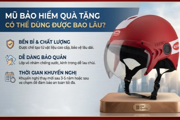 Mũ bảo hiểm quà tặng có thể dùng được bao lâu?