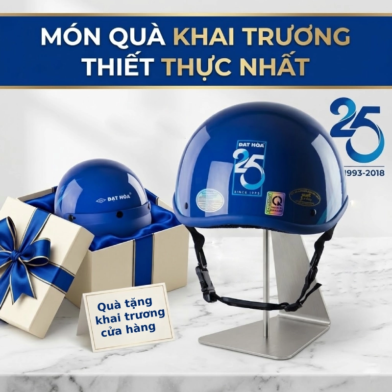 Nón bảo hiểm in logo, quà tặng khai trương cửa hàng hiệu hiệu quả