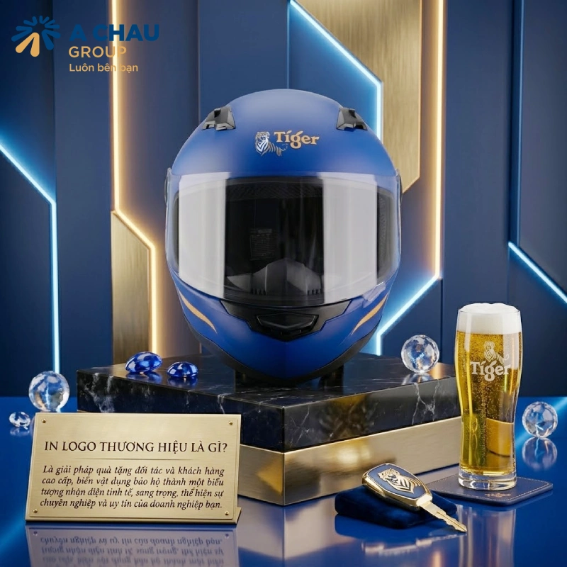 Mũ bảo hiểm in logo thương hiệu là gì?