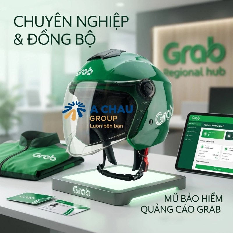 Mũ bảo hiểm quảng cáo dễ gắn với hình ảnh chuyên nghiệp và đồng bộ