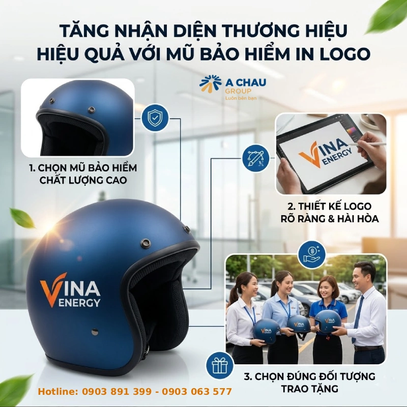 Muốn mũ bảo hiểm in logo tăng nhận diện tốt, doanh nghiệp cần làm gì?