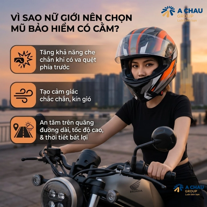 Những lý do các nàng xinh đẹp nên lựa chọn mũ bảo hiểm có cằm cho nữ