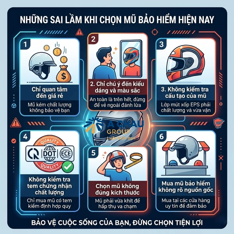 Những sai lầm khi mua nón bảo hiểm hiện nay
