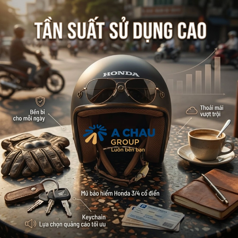 Doanh nghiệp ưu tiên mũ bảo hiểm quảng cáo hơn vì nó Tần suất sử dụng cao