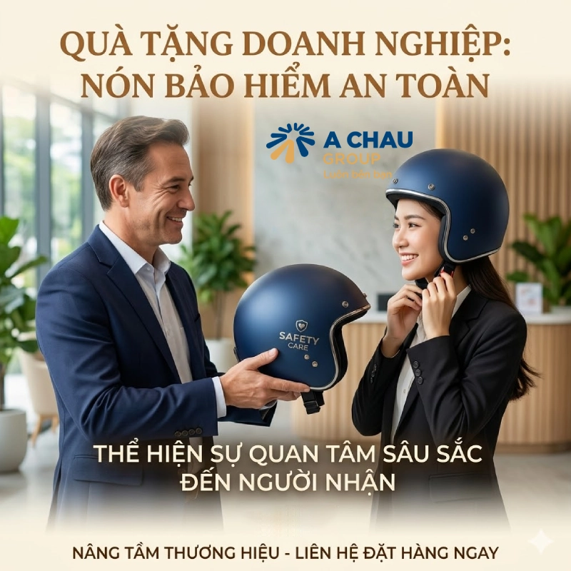 Doanh nghiệp sử dụng nón bảo hiểm in logo làm quà tặng vì giúp doanh nghiệp thể hiện sự quan tâm đến người nhận