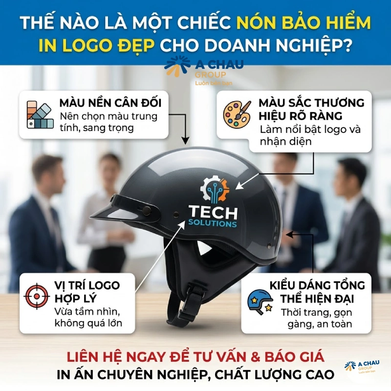 Thế nào là một chiếc nón bảo hiểm in logo đẹp cho doanh nghiệp?