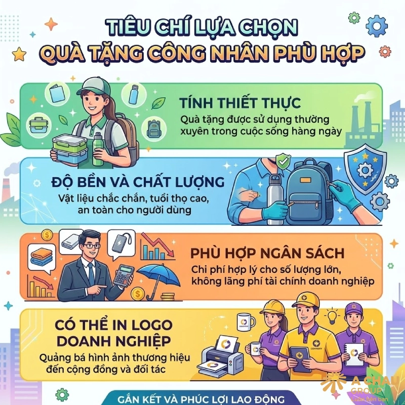 Tiêu chí lựa chọn quà tặng công nhân phù hợp