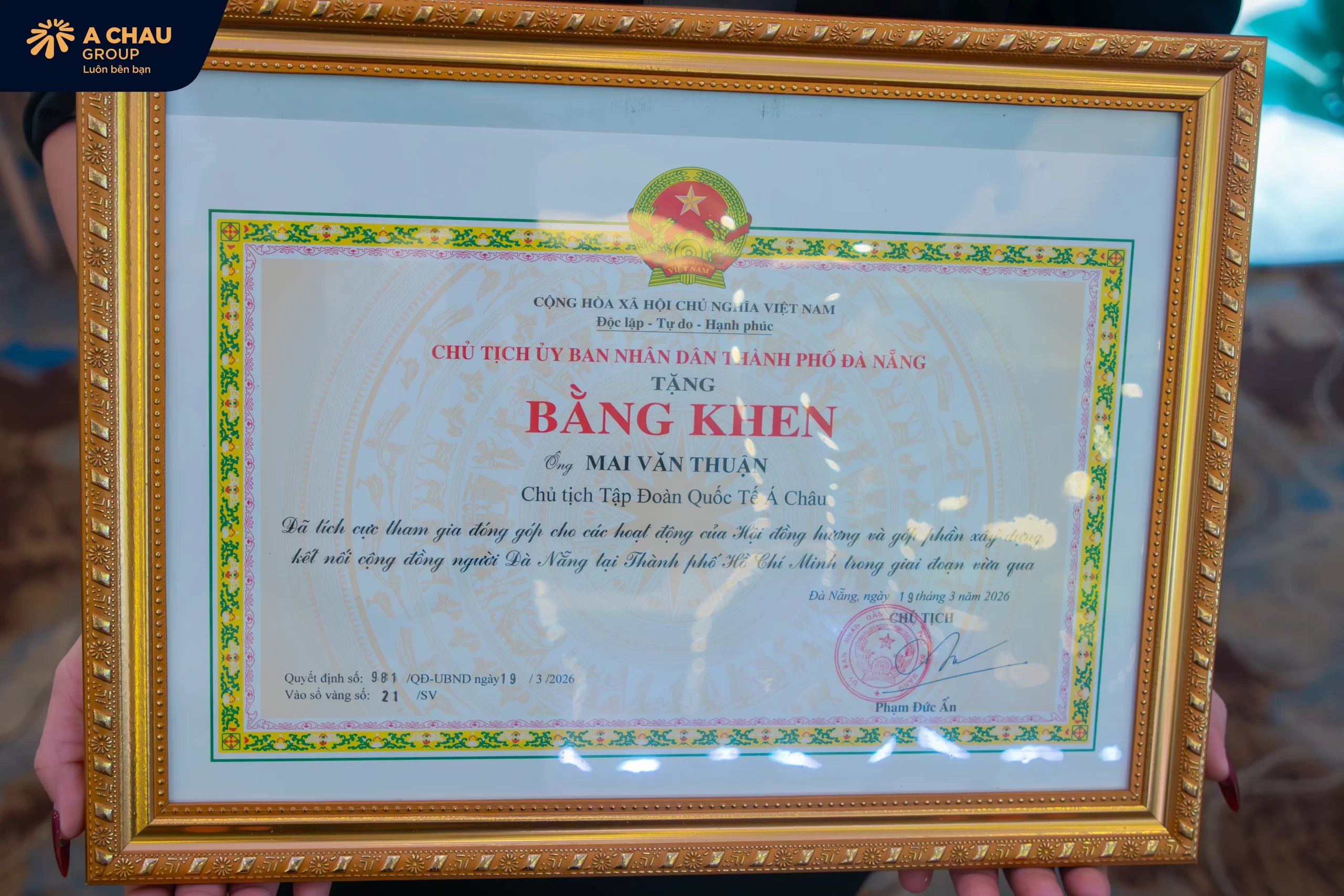 Tổng Giám đốc Mai Văn Thuận được vinh danh vì đóng góp cho cộng đồng