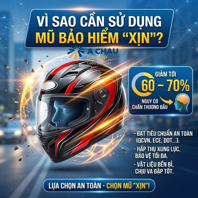 Vì sao nên dử dụng mũ bảo hiểm xịn