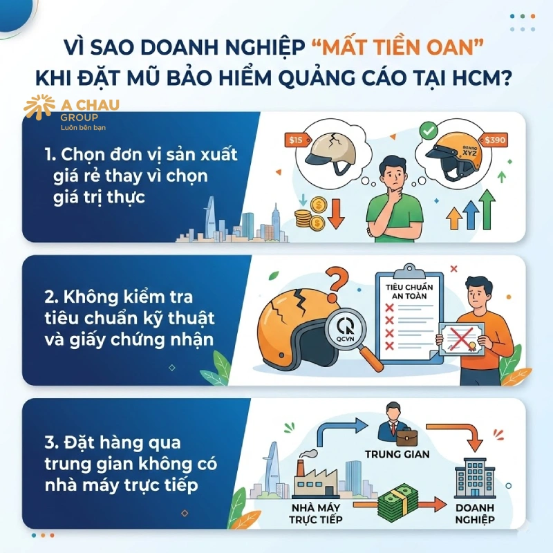 Vì sao doanh nghiệp “mất tiền oan” khi đặt mũ bảo hiểm quảng cáo tại hcm?