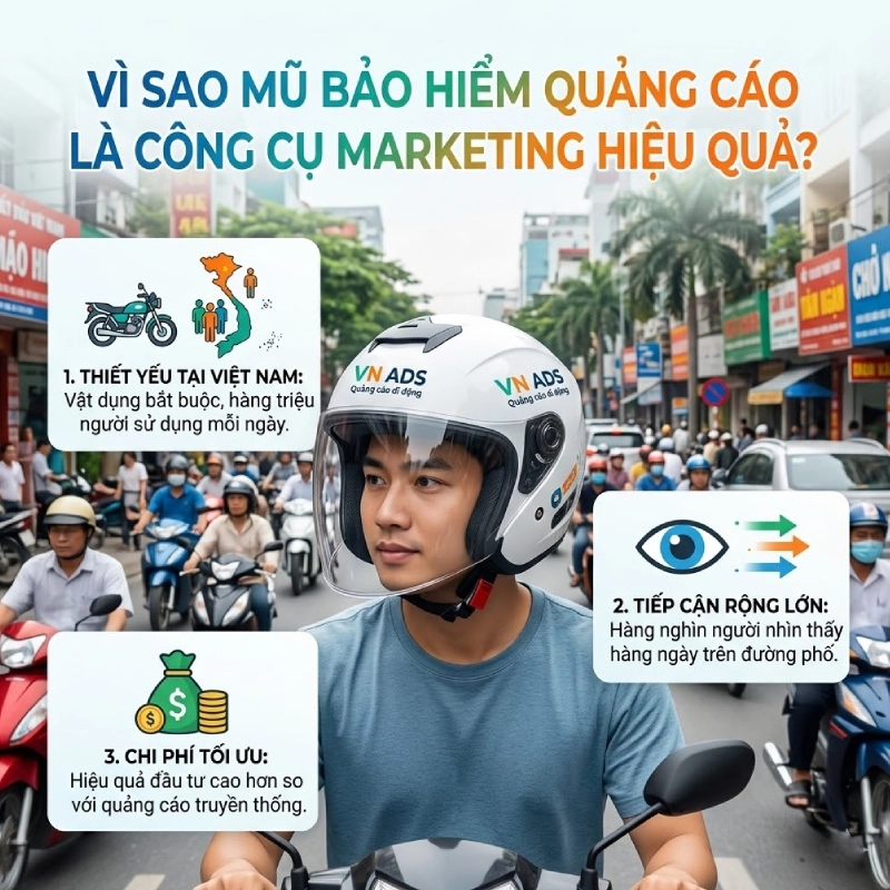 Những lợi ích cho doanh nghiệp khi đặt làm mũ bảo hiểm quảng cáo tại Á Châu Group 1 Vì sao mũ bảo hiểm quảng cáo là công cụ marketing hiệu quả?