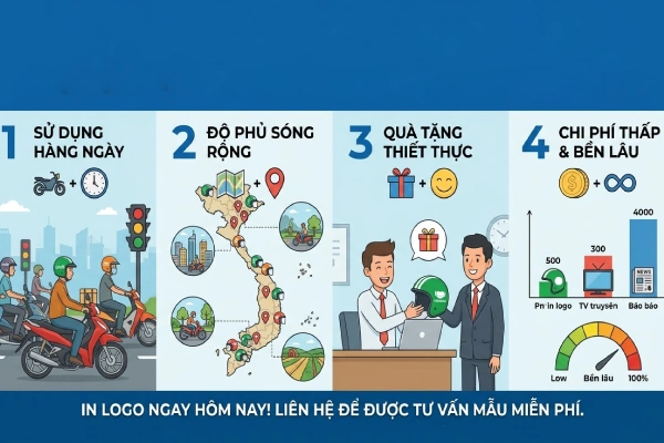 Vì sao nón bảo hiểm in logo là công cụ quảng cáo di động hiệu quả?
