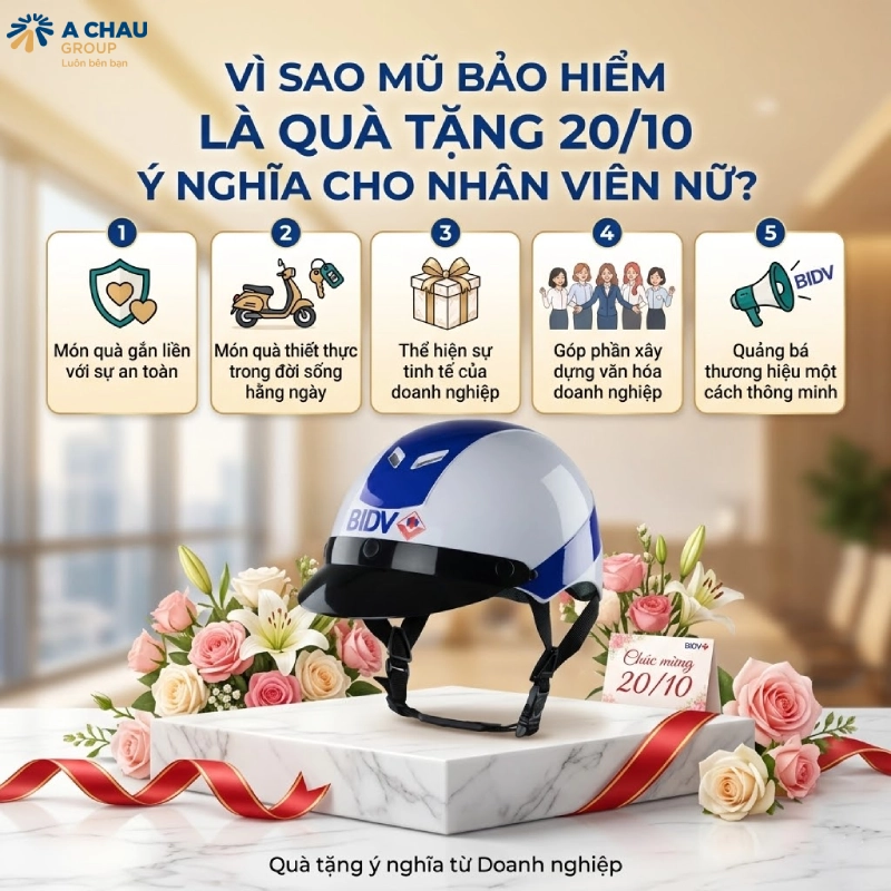 Quà tặng 20/10 cho nhân viên nữ – Tại sao là mũ bảo hiểm? 3 Vì sao mũ bảo hiểm là quà tặng 20/10 ý nghĩa cho nhân viên nữ?