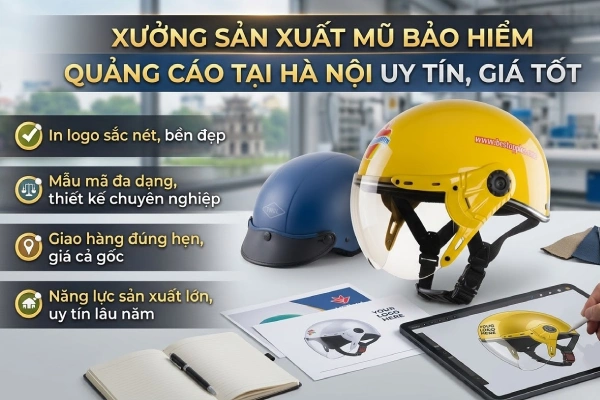 Xưởng sản xuất mũ bảo hiểm tại Hà Nội uy tín, giá tốt