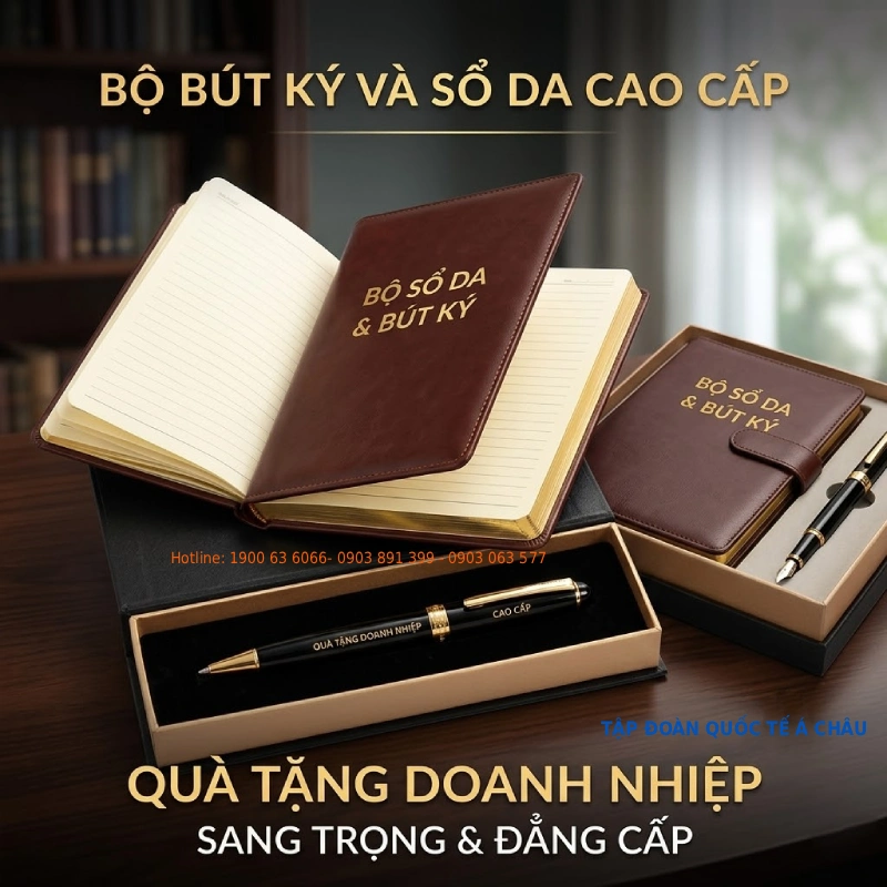 Bộ bút ký và sổ da cao cấp