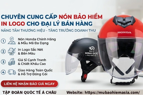 Chuyên cung cấp nón bảo hiểm in logo cho đại lý bán hàng