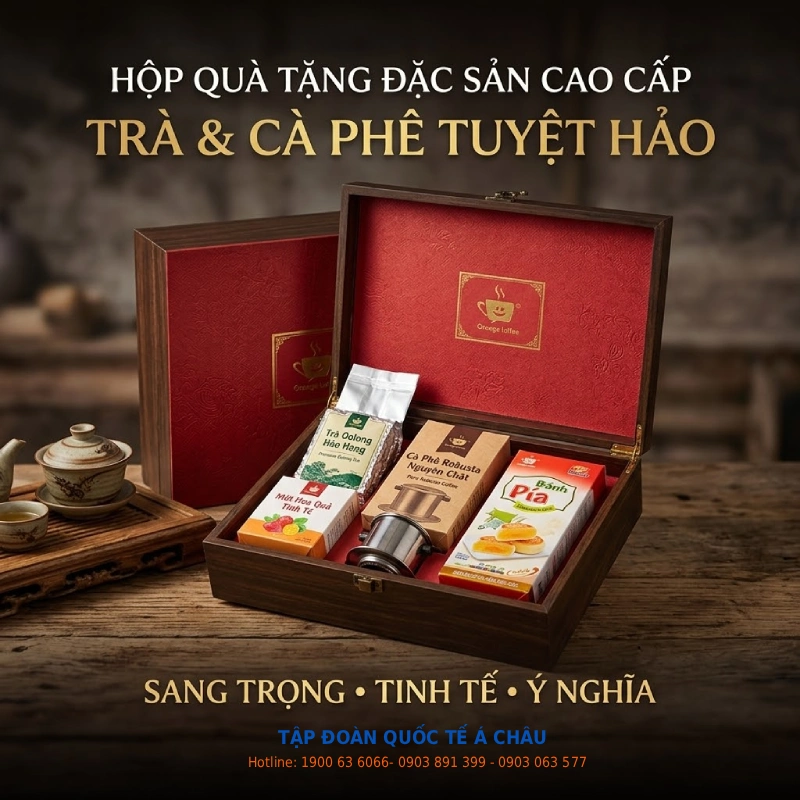Gift box trà, cà phê hoặc đặc sản cao cấp