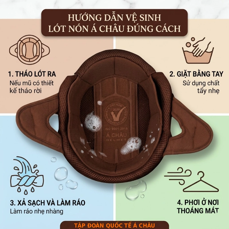 Cách vệ sinh lót nón bảo hiểm đúng cách